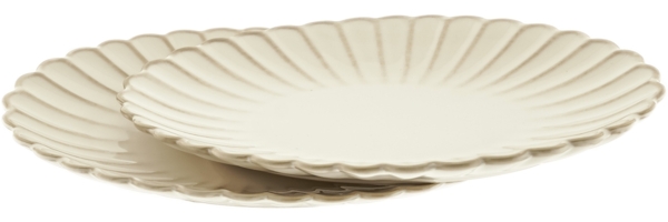 Bloomy Servierplatten-Set mit floraler Struktur - 2-teilig aus Porzellan