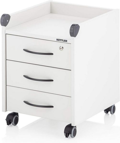 Vladon Aktenschrank Kettler (Rollcontainer Abschließbar) Abschließbar, auf Rollen