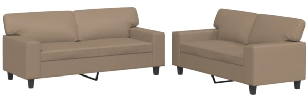 vidaXL 2-tlg. Sofagarnitur Cappuccino-Braun Kunstleder 3201918