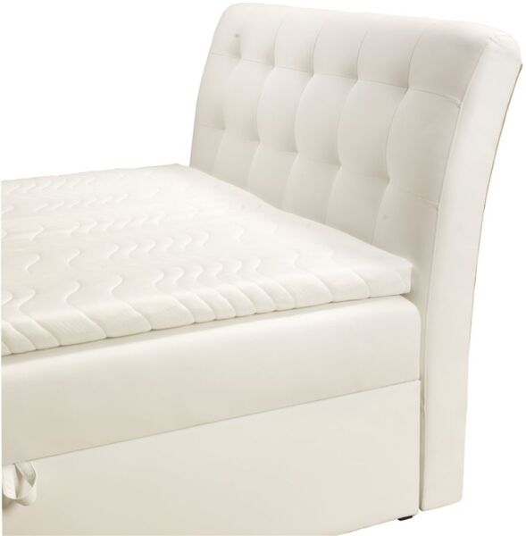 Boxspringbett TURIN Kunstleder Weiss 120x200 cm Bild 2