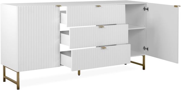 Sideboard >Elwood< in Weiß matt - 179x90x40.5cm (BxHxT) Bild 5