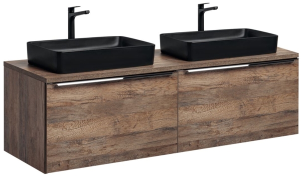 Waschtischunterschrank 2-tlg AKAN 160cm Vintage Eiche ohne Waschtisch