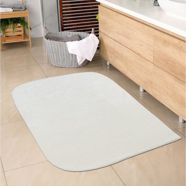 Carpetia Teppich Badezimmer Teppich mit abgerundeten Ecken, waschbar, in creme, rechteckig, Höhe: 16 mm
