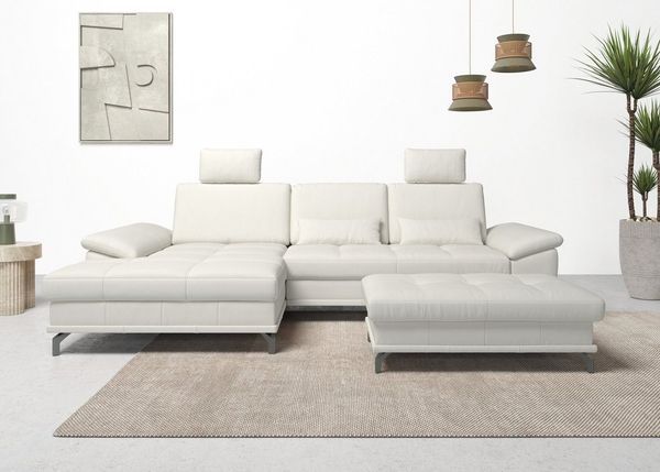 OTTO home Ecksofa Costello L-Form, B: 301 cm mit Sitztiefen-, Armteilverstellung &, 3 Nierenkissen, optional Bettfunktion & Bettkasten