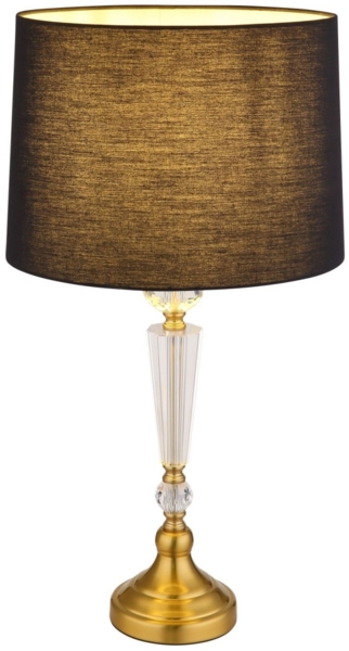 Tischleuchte, Messing, schwarz, K5-Kristalle, H 66 cm Bild 1