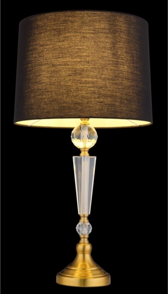 Tischleuchte, Messing, schwarz, K5-Kristalle, H 66 cm Bild 5