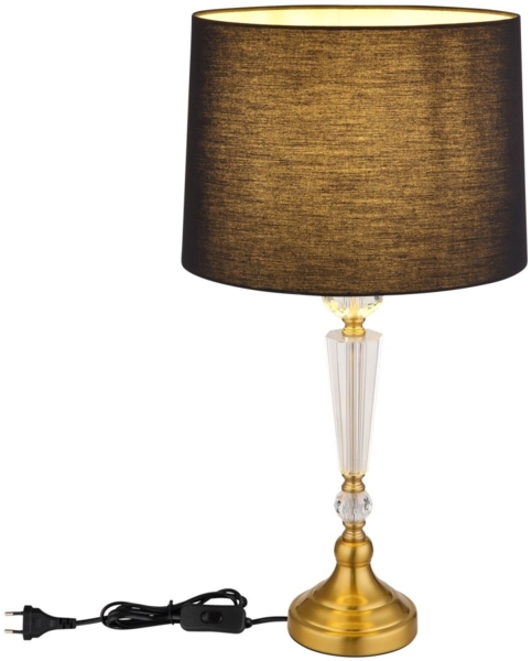 Tischleuchte, Messing, schwarz, K5-Kristalle, H 66 cm Bild 6