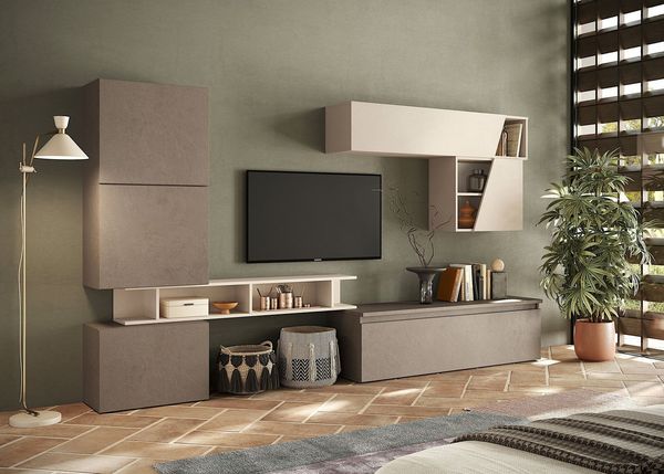 Home affaire Wohnwand Infinity, 7tlg. Breite 285 cm, moderne Mediawand, (7-St), 3x Hängewürfel, Würfel-Element, Hängeschrank, Wandregal)