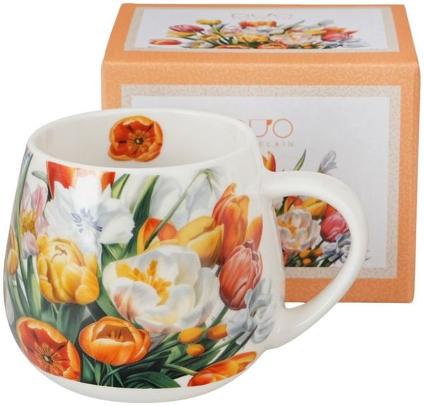 DUO Flowers Classic Fassbecher 430 ml TULIPS New Bone China Porzellan