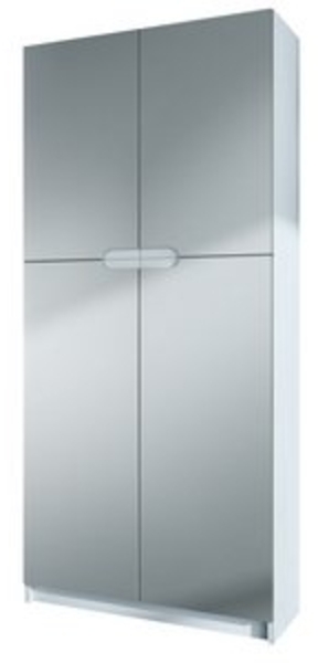 Vladon Büroschrank Logan V1, Aktenschrank mit 5 Fächern und 4 Türen, Weiß matt/Hellgrau Seidenmatt (82 x 185 x 37 cm) Bild 6