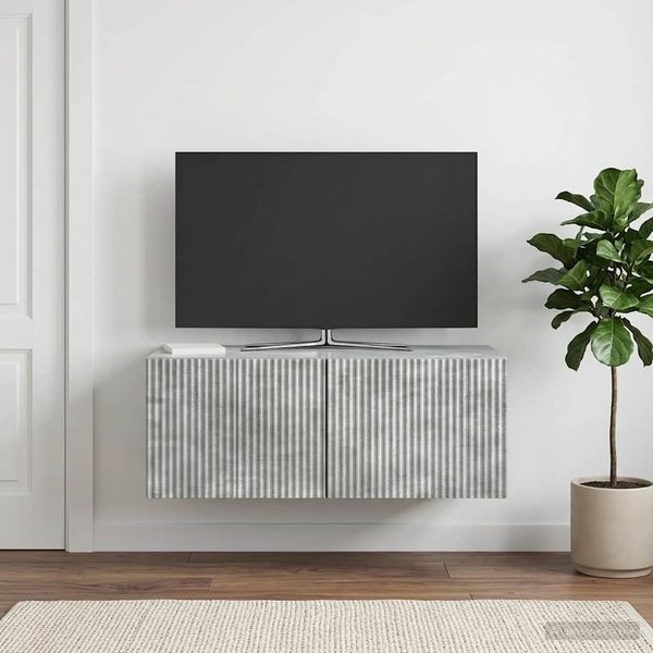 vidaXL Wandmontierter TV-Schrank Betongrau 78,5 x 41 x 30 cm 898518