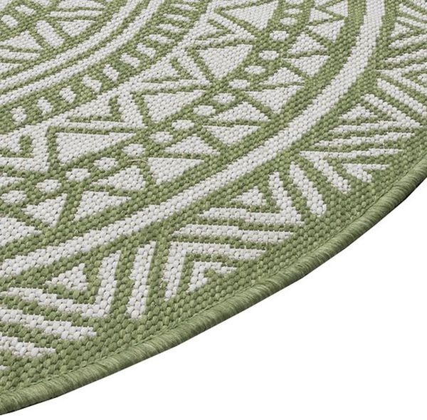 Carpetia Outdoorteppich zeitlos, rund, Höhe: 5 mm, pflegeleicht, wetterbeständig, für Innen- und Außenbereich geeignet Bild 4