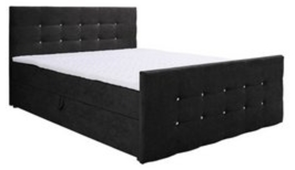 Deine Möbel 24 Boxspringbett CARMEN Boxbett Schlafzimmerbett Ehebett inkl. Bettkästen in Stoff (Polsterbett Komplettbett mit Bonnelfederkern-Matratzen H3, 3-St, inkl. Topper und Bettkästen), mit Topper 140x200 160x200 180x200 200x200 cm Bild 6