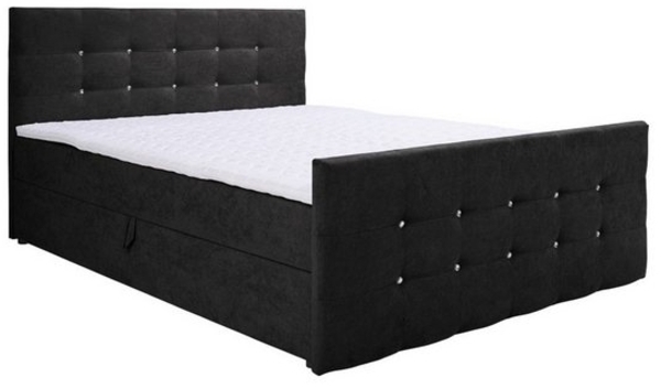 Deine Möbel 24 Boxspringbett CARMEN Boxbett Schlafzimmerbett Ehebett inkl. Bettkästen in Stoff (Polsterbett Komplettbett mit Bonnelfederkern-Matratzen H3, 3-St, inkl. Topper und Bettkästen), mit Topper 140x200 160x200 180x200 200x200 cm Bild 4