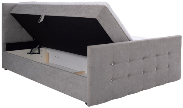Deine Möbel 24 Boxspringbett CARMEN Boxbett Schlafzimmerbett Ehebett inkl. Bettkästen in Stoff (Polsterbett Komplettbett mit Bonnelfederkern-Matratzen H3, 3-St, inkl. Topper und Bettkästen), mit Topper 140x200 160x200 180x200 200x200 cm Bild 2