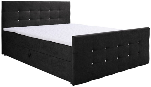 Deine Möbel 24 Boxspringbett CARMEN Boxbett Schlafzimmerbett Ehebett inkl. Bettkästen in Stoff (Polsterbett Komplettbett mit Bonnelfederkern-Matratzen H3, 3-St, inkl. Topper und Bettkästen), mit Topper 140x200 160x200 180x200 200x200 cm Bild 5