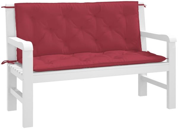 vidaXL Gartenbank-Auflagen 2 Stk. Weinrot 120x50x7 cm Oxford-Gewebe 361687 Bild 3