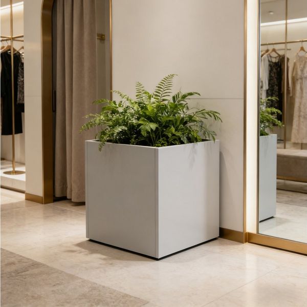 casa. pro Pflanzkübel, »Vaargel« Blumenkasten 60 x 60 x 60 cm verzinkter Stahl Knoblauchbeige
