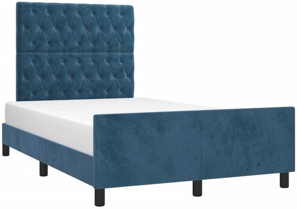 vidaXL Bettgestell ohne Matratze Dunkelblau 120x200 cm Samt 3125932 Bild 3