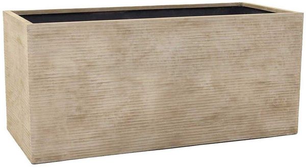VIVANNO Pflanzkübel Fiberglas MAXI Kasten, Beige Gestreift 100 x 45 x 45 cm