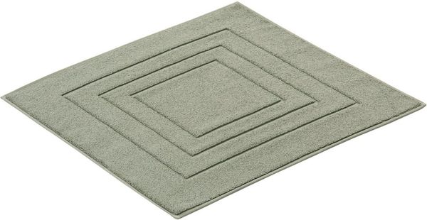 Vossen Badematte Feeling, Höhe 10 mm, beidseitig nutzbar, fußbodenheizungsgeeignet, Baumwolle, quadratisch, Badteppich, Uni-Farben, mit Bordüre, Hoch-Tief Effekt, reine Baumwolle