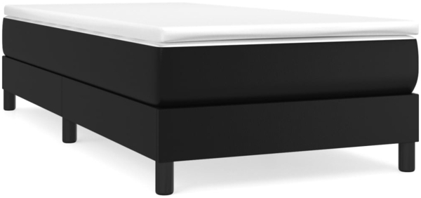vidaXL Boxspringbett mit Matratze Schwarz 90x200 cm Kunstleder 3144237
