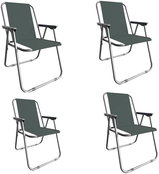 Campingstuhl Anglersessel Gartenstuhl Sessel mit Armlehne dunkelgrau 4er Set