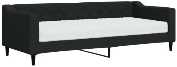 vidaXL Tagesbett mit Matratze Schwarz 80x200 cm Stoff 3197405