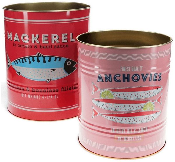 Rex London Aufbewahrungsbox Aufbewahrungsdose Large Retro Vintage XXL (Set, 2 St, Metall Dosen, Behälter), Ø 20 cm, Hoch 24 cm (große Dose), Retro-Stil Aufdruck, 2er Set