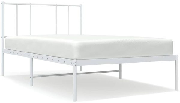 Einzelbettgestell Design für Erwachsene mit Kopfteil Metall Weiß 107x203 cm d2881e