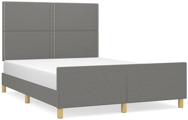 Doppelbett, Bettgestell Modernen ohne Matratze Dunkelgrau 140x190 cm Stoff d2199e