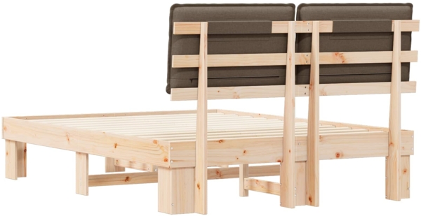 vidaXL Bettgestell mit gepolstertem Kopfteil Taupe 150x200 cm 877272 Bild 6