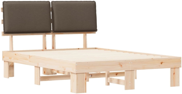 vidaXL Bettgestell mit gepolstertem Kopfteil Taupe 150x200 cm 877272 Bild 3