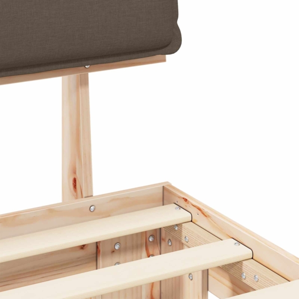 vidaXL Bettgestell mit gepolstertem Kopfteil Taupe 150x200 cm 877272 Bild 7