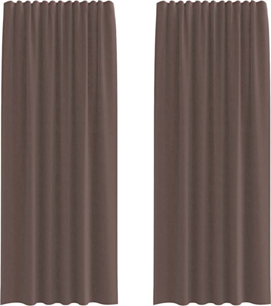 vidaXL Voile Vorhänge mit Lasche 2 Stk. Braun 4102263