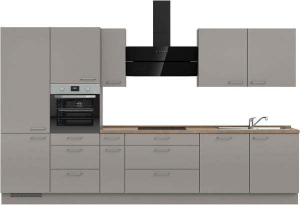 nobilia® Küchenzeile "Laser II", NEU: individuell anpassbar mit gratis Profi-Beratung, vormontiert, 180 cm breit, optional mit verschiedenen E‑Geräte-Sets