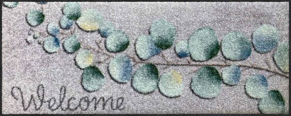 Salonloewe Läufer Fußabtreter klein 30x75 Eucalyptus Welcome grün, Läufer Mini, Höhe: 300 mm