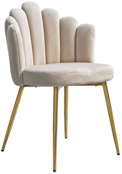 Lookway Polsterstuhl MARIS mit goldenen, verchromten Metallbeinen