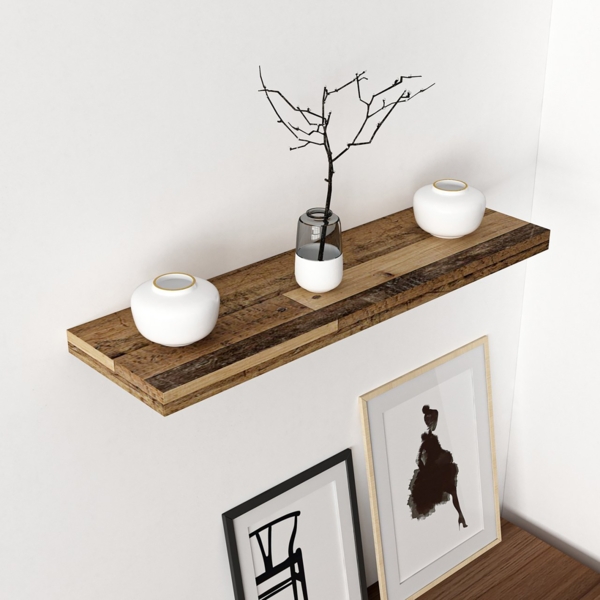 Wandregal Bredebro 3,6 x 80 x 23 cm bis ca. 15 kg Altholz [en. casa]