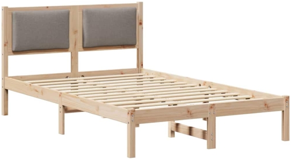 vidaXL Bettrahmen mit Kopfteil Taupe 120 x 190 cm Massives Kiefernholz 878137