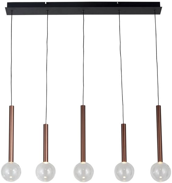 Dieter Knoll 'MEMPHIS' LED-Hängeleuchte, Glas klar, 90 x 10 x 180 cm, mit 5 LED