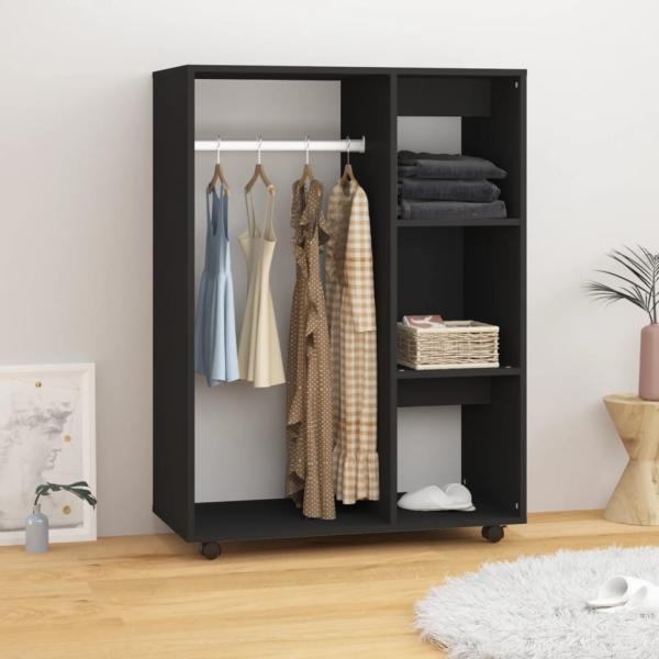 vidaXL Kleiderschrank Schwarz 80x40x110 cm Holzwerkstoff 808514