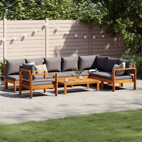vidaXL 6-tlg. Garten-Sofagarnitur mit Kissen Massivholz Akazie 3214873