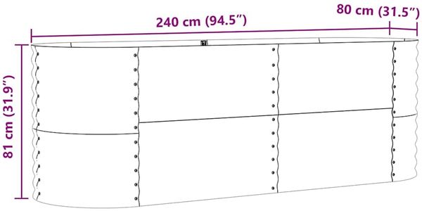 vidaXL Hochbeet Grün 240 x 80 x 81 cm Stahl 42008124 Bild 11