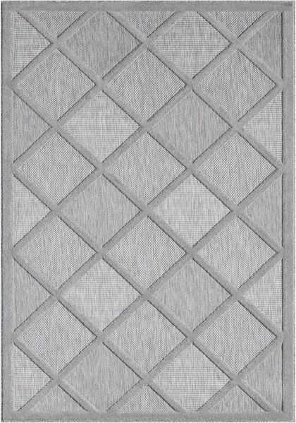 Myflair Möbel & Accessoires Teppich Amara, LAGERRÄUMUNG!, rechteckig, Höhe: 8 mm, Uni Farben, Hoch-Tief Effekt, Outdoor geeignet, Balkon, Terrasse