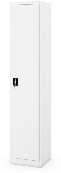 Jan Nowak Aktenschrank aus Metall abschließbar Alex 2200 220 x 45 x 40 cm Stahlschrank für Dokumente mit 5 verstellbaren Fachböden Büroschrank Metallschrank Weiß