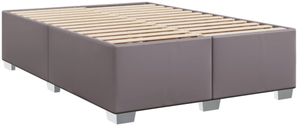 vidaXL Boxspringbett mit Matratze Grau 140x200 cm Kunstleder 3293026 Bild 7