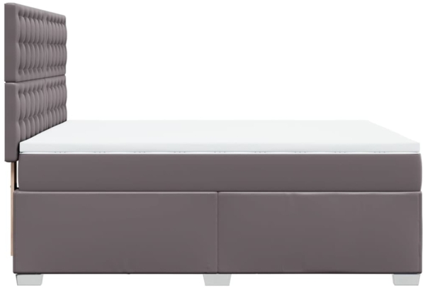 vidaXL Boxspringbett mit Matratze Grau 140x200 cm Kunstleder 3293026 Bild 10