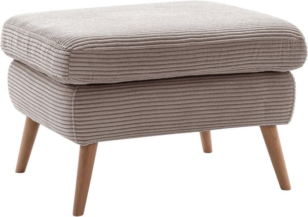 exxpo - sofa fashion Hocker Scandi bequem und elegant mit hohem Holzfuß, bequem und elegant mit hohem Holzfuß