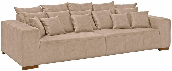 Home affaire Big-Sofa Neapel, mit vielen losen Kissen, in 2 Bezugsqualitäten